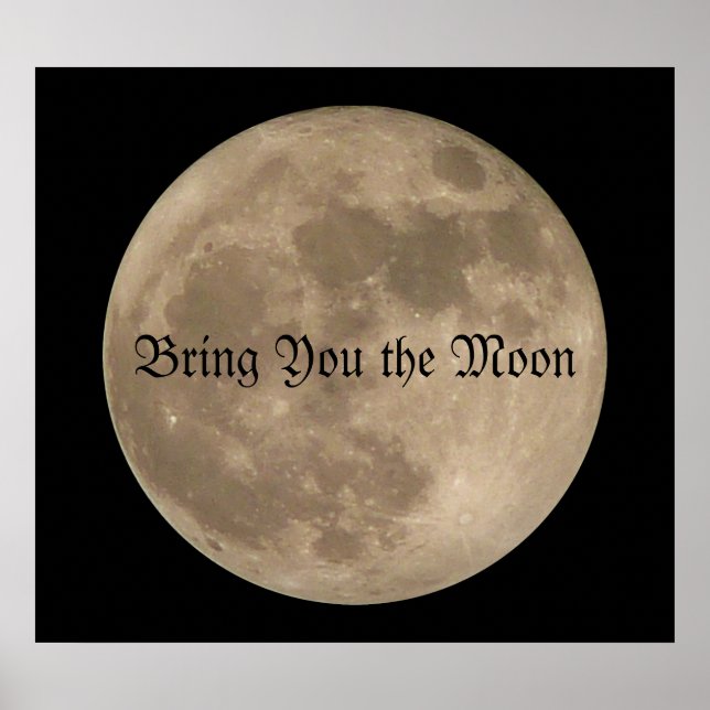 Moon Print Astronomy Personalized Full Moon Poster (Front)