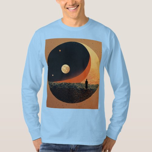 Moon profile designing T_shirt