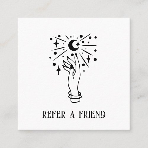 MOON PSYCHIC MEDIUM PALM READING REFER FRIEND SQUARE BUSINESS CARD