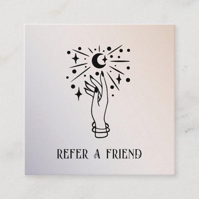 MOON PSYCHIC MEDIUM PALM READING REFER FRIEND SQUARE BUSINESS CARD (Front)