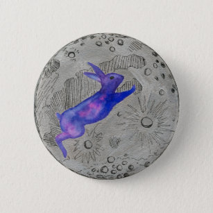 Moon Rabbit Pinback Button