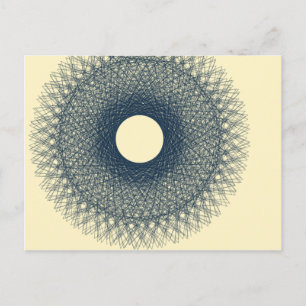 moon radiating black light abstract art postcard