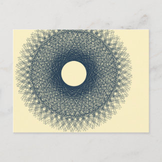 moon radiating black light  abstract art postcard