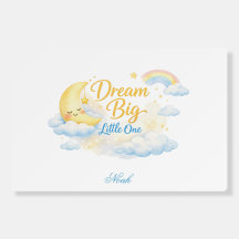 Moon Rainbow Dream Big Little One Nursery Poster
