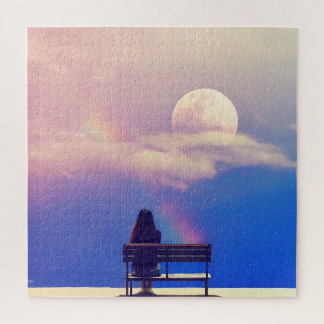 Moon Rainbow: Pastel Sky Beauty. Jigsaw Puzzle (Vertical)