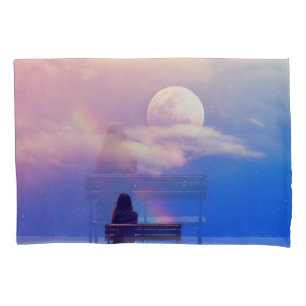 Moon Rainbow: Pastel Sky Beauty. Pillow Case