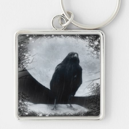 Moon Raven Keychain