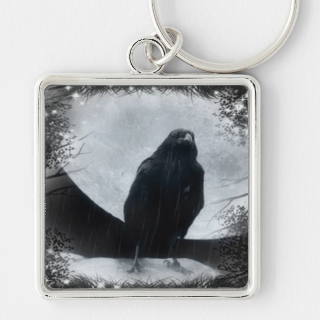 Moon Raven Keychain (Front)