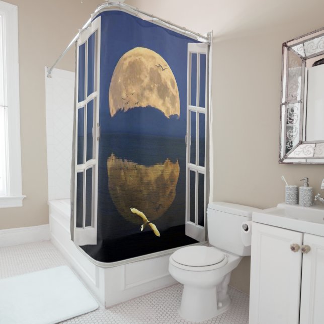 Moon Reflection Shower Curtain (In Situ)