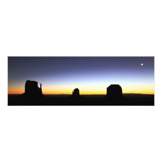 Moon rise at dawn over Monument Valley Arizona Photo Print