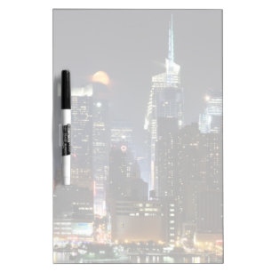 Moon rises over midtown New York. Dry-Erase Board