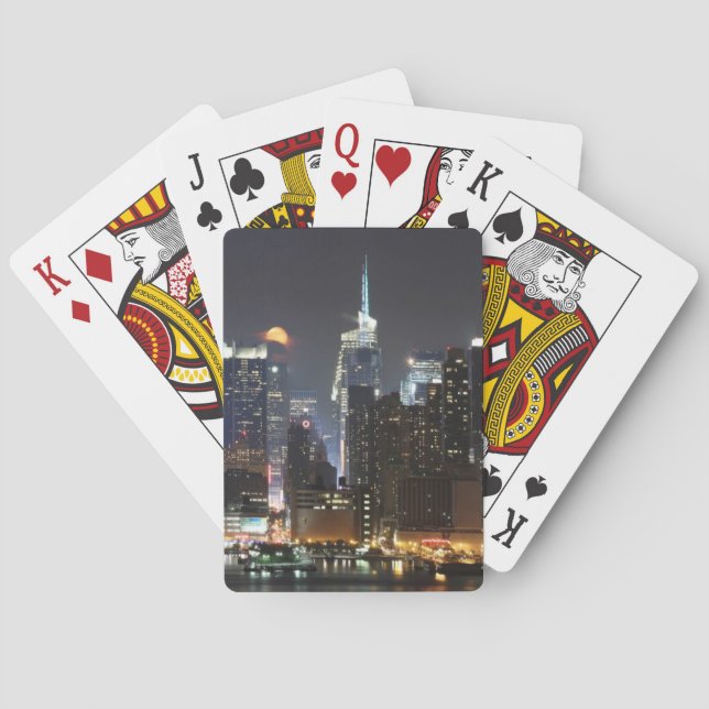 Moon rises over midtown New York. Poker Cards (Back)