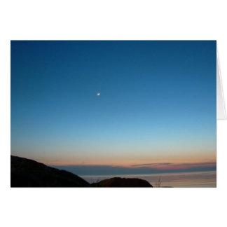 Moon Rising over Lake Michigan (Blank) Cards