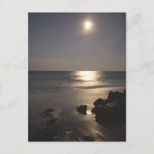 Moon Rising Over Ocean Postcard