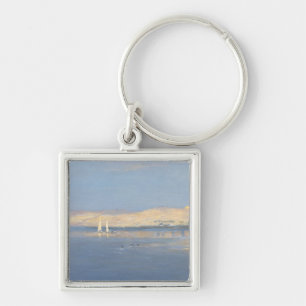 Moon Rising over the Nile Keychain
