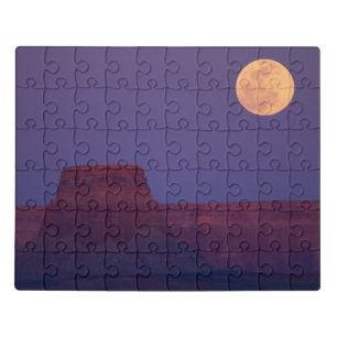 Moon Rising Over Tower Butte, Arizona Jigsaw Puzzle