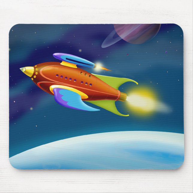 Moon Rocket Mouse Pad (Front)
