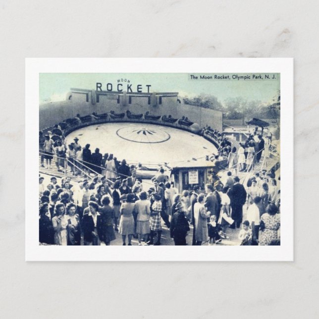 Moon Rocket, Olympic Park, Irvington, NJ Vintage Postcard (Front)