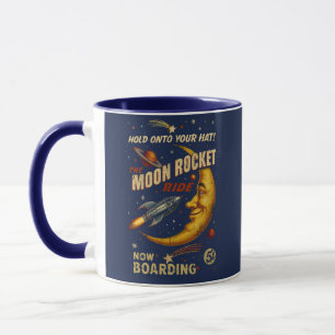 Moon Rocket Ride Vintage Space Mug
