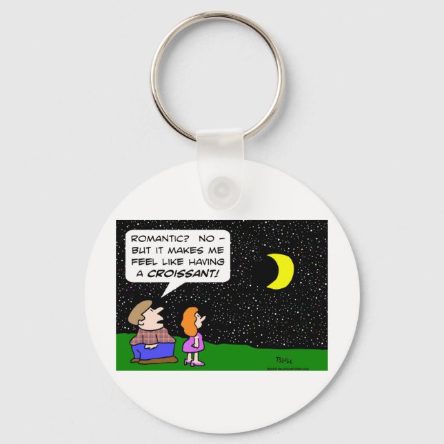 moon romantic fat croissant keychain (Front)