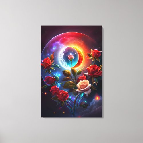Moon Roses 61 cm x 914 cm Canvas Print