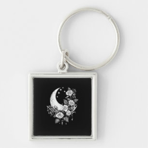 Moon Roses - Romantic Goth - Whimsigoth Witchy Wit Keychain