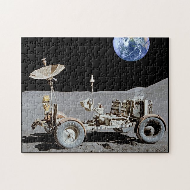 Moon Rover With Earth Added To The Background Jigsaw Puzzle (Horizontal)