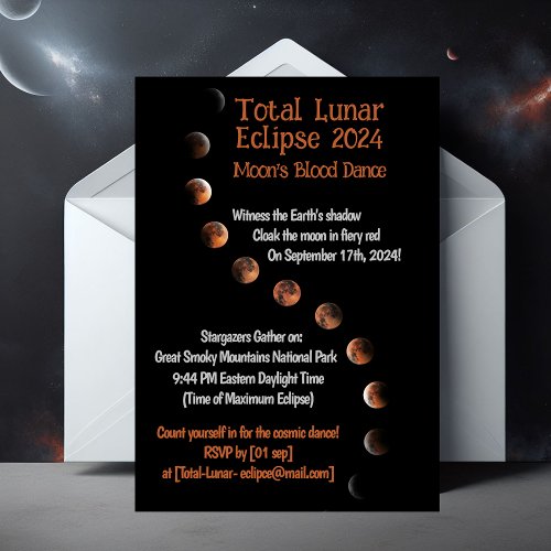 Moons Blood Dance Total Lunar Eclipse Invitation