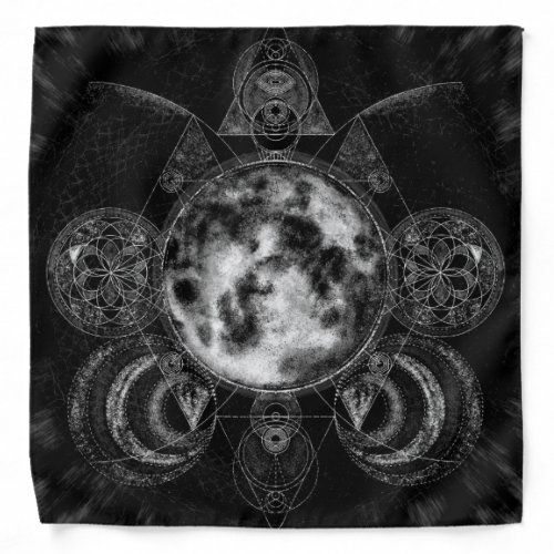 Moon Sacred Geometry Ornament Bandana