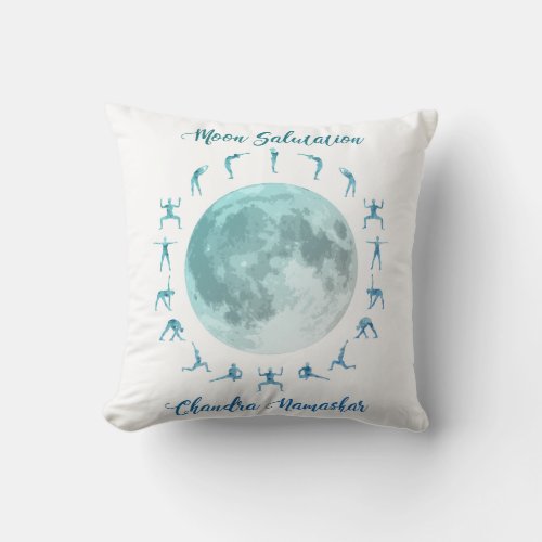 Moon Salutation Yoga Chandra Namaskar Decor Pillow