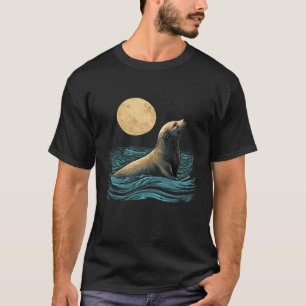 Moon Sea Lion Seal Ocean Marine Biologist  3 T-Shirt