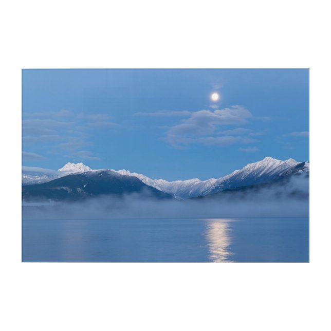 Moon Setting | Seabeck, Washington Acrylic Print (Front)