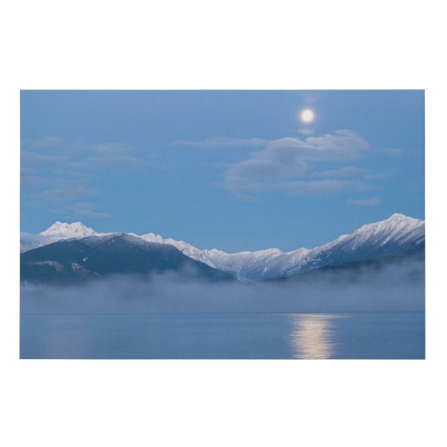 Moon Setting | Seabeck, Washington Faux Canvas Print (Front)