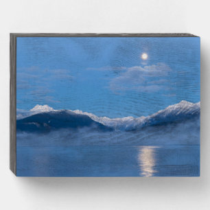 Moon Setting   Seabeck, Washington Wooden Box Sign