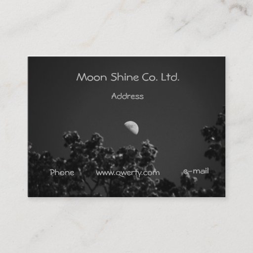 Customizable Moon Shine Business Card