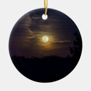 Moon Silhouette Ceramic Ornament