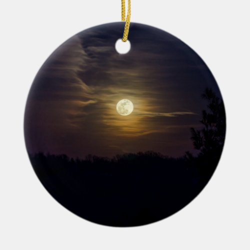 Moon Silhouette Ceramic Ornament