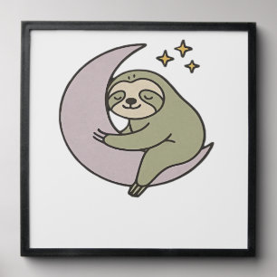 Moon Sloth Classic T-Shirt Peel And Stick Photo Tile