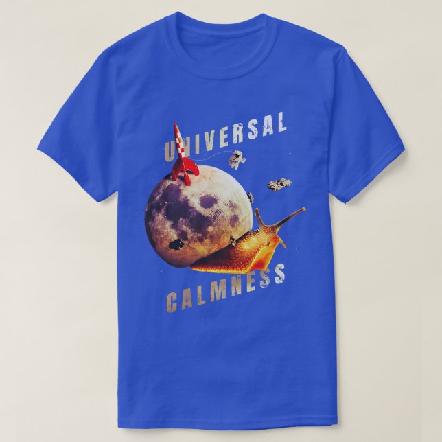 Moon Snail in Space Universal Calmness Space Snail T-Shirt (Design Front)