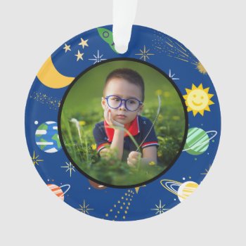 Moon Solar System Space Lover Photo Ornament by Team_Lawrence at Zazzle