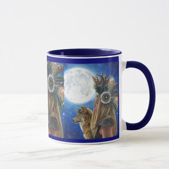 Moon Song Mug Viking Mug Wolf Mug Native American (Right)