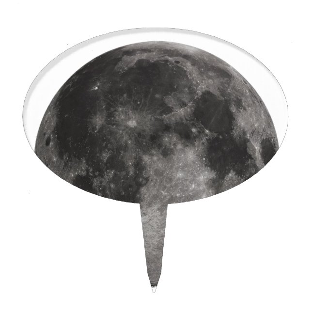 Moon Space Office Party Shower Peace Love Art Cake Topper (Front)