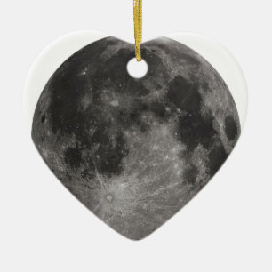 Moon Space Office Party Shower Peace Love Art Ceramic Ornament