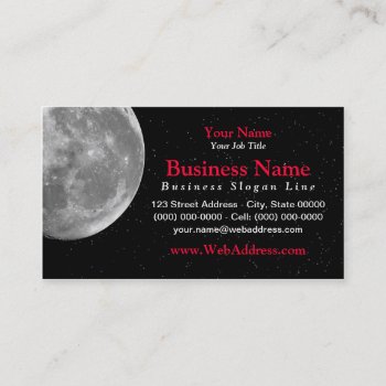 Moon / Space Photo Business Card - Black by coolcards_biz at Zazzle