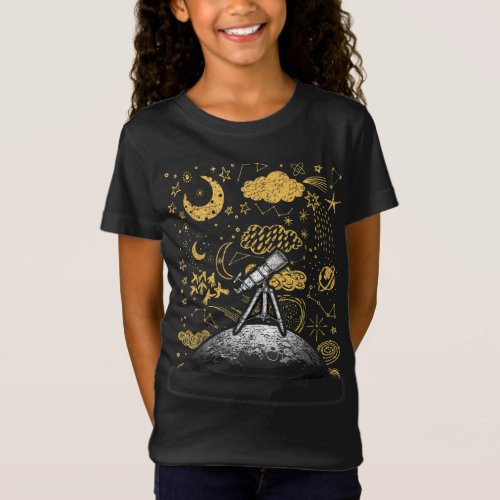 Moon Spaceship Astronomy Planets Astronaut T_Shirt