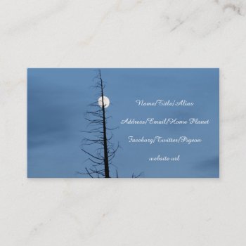 Moon Speared By Tree Business Card by northwest_photograph at Zazzle