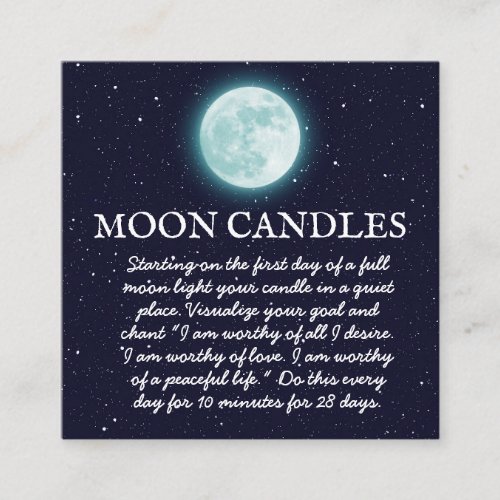 Moon Spell Instruction Square Business Card