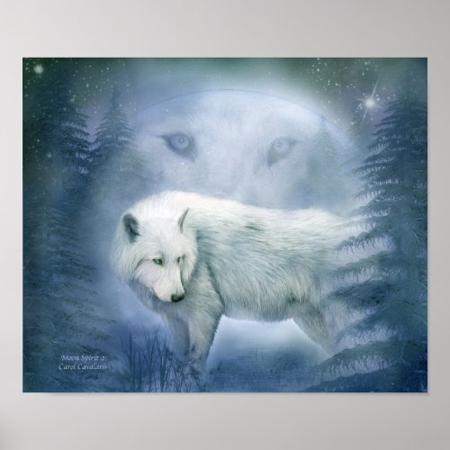 Moon Spirit 2 _ White Wolf Fine Art PosterPrint Poster