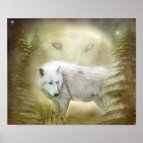 Moon Spirit 2 _ White Wolf Fine Art PosterPrint Poster