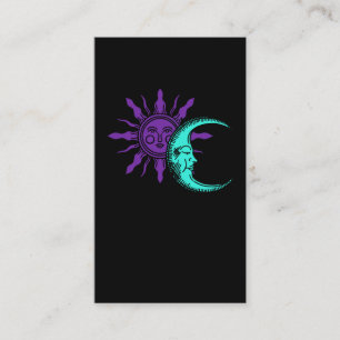 Moon Spiritual Drawing Crescent Astronomy Sun Business Card